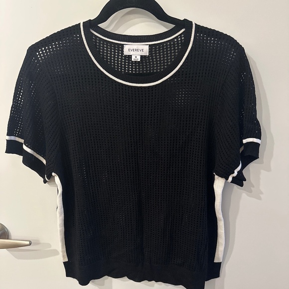 Evereve cotton mesh T-shirt sweater sz M - Picture 1 of 5